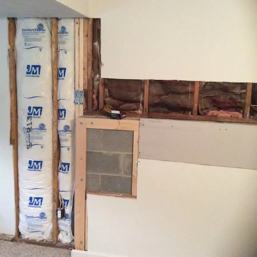 Wall insulation replacement during Basement Flood Cleanup in Cutler Bay